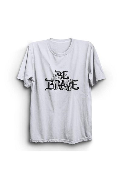 fame-stoned Μπλουζάκι Unisex White Be Brave με στάμπα