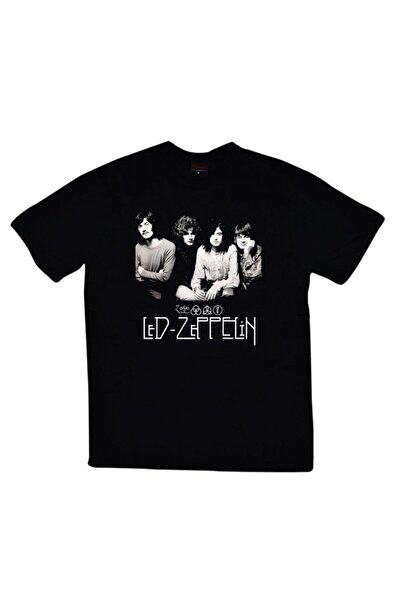 fame-stoned Унісекс футболка з принтом Led Zeppelin, 100% бавовна, чорна