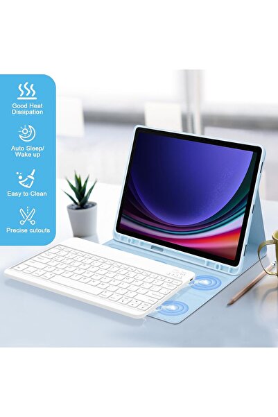 MMP SHOP Samsung Galaxy Tab S9 Fe Plus / S10 Plus / S9 Plus Compatible Sleep Mode Pen Compartment Keyboard Case