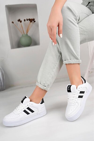 homiro Pantofi sport ortopedici unisex Snaker - cu șireturi, alb și negru