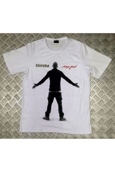 fame-stoned Μπλουζάκι Eminem Printed Unisex 100% Cotton Λευκό