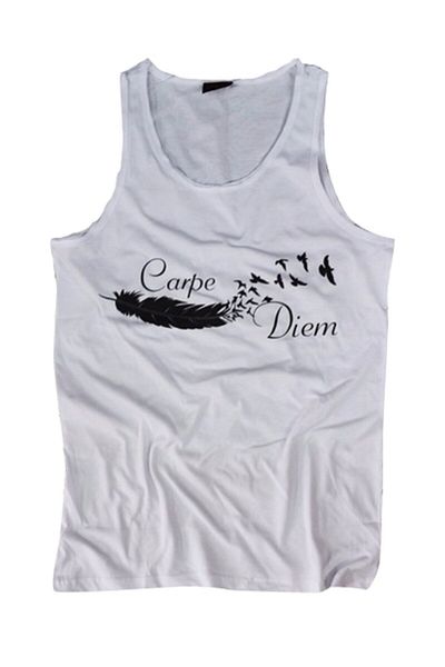 fame-stoned Μπλουζάκι Carpe Diem Printed Zero Sleeve