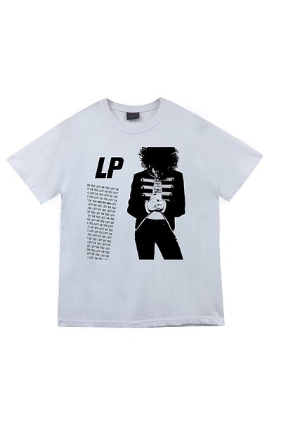 fame-stoned Μπλουζάκι Lp Laura Pergolizzi με στάμπα Unisex 100% βαμβακερό λευκό