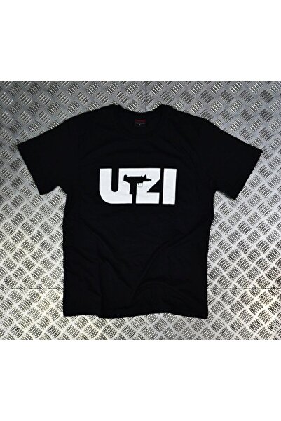 fame-stoned Uzi - Зброя з принтом Unisex 100% бавовна Чорна футболка