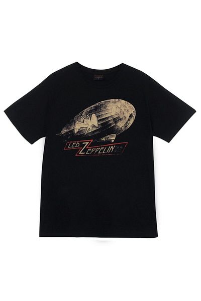 fame-stoned Tricou negru unisex 100% bumbac cu imprimeu Led Zeppelin