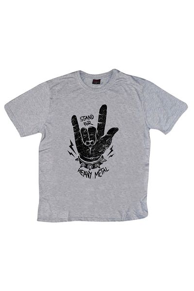 fame-stoned Μπλουζάκι με στάμπα Rock And Roll Unisex 100% Cotton Grey