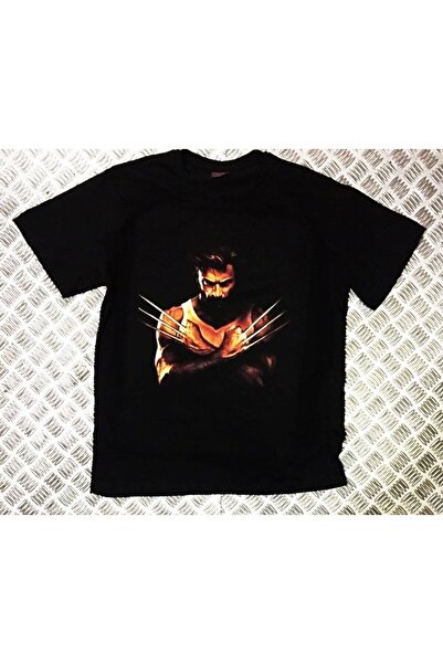 fame-stoned Unisex crni Wolverine Štampano T-shirt
