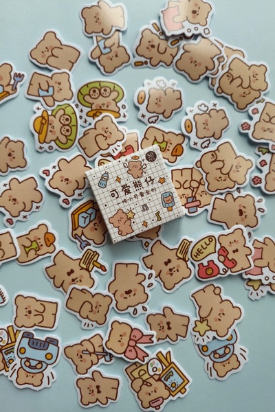 Mona Craftist 50 Adet Kawaii Ayıcık Sticker Seti Bullet Journal Scrapbook Lap...
