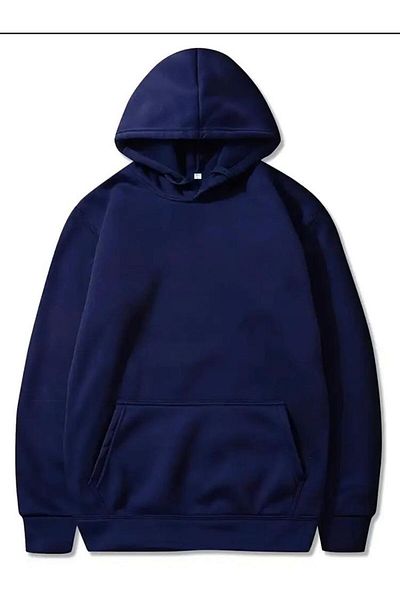 THE WHITE Women's Hooded Navy Blue Sweatshirt