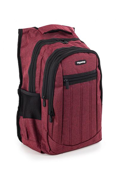 Pippa Çeşme Three Compartment Claret Red School Casual and Travel Backpack