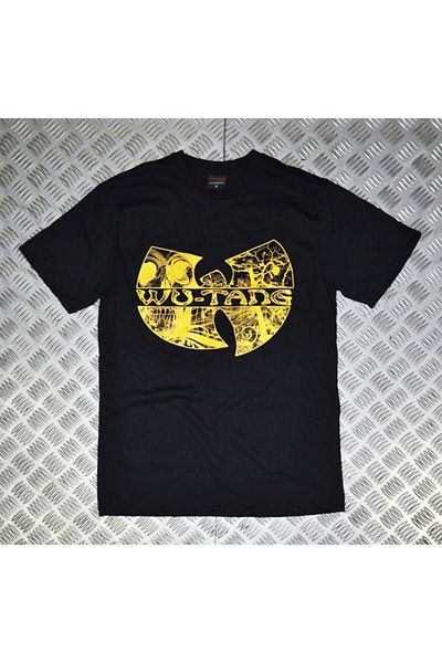 fame-stoned تي شيرت Wutang مطبوع للجنسين مصنوع من القطن بنسبة 100% باللون الأسود