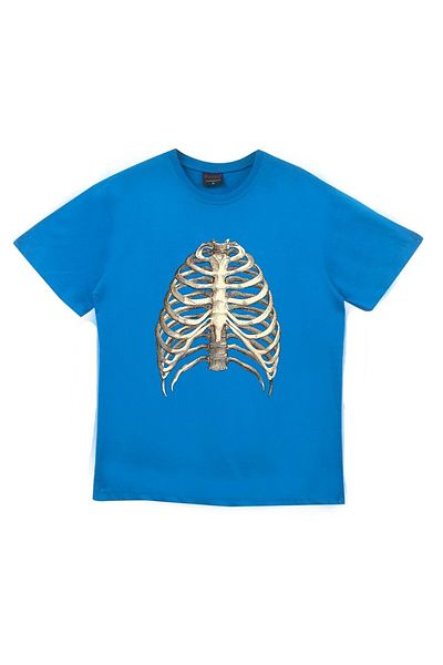 fame-stoned Μπλουζάκι Unisex Blue Skeleton Printed