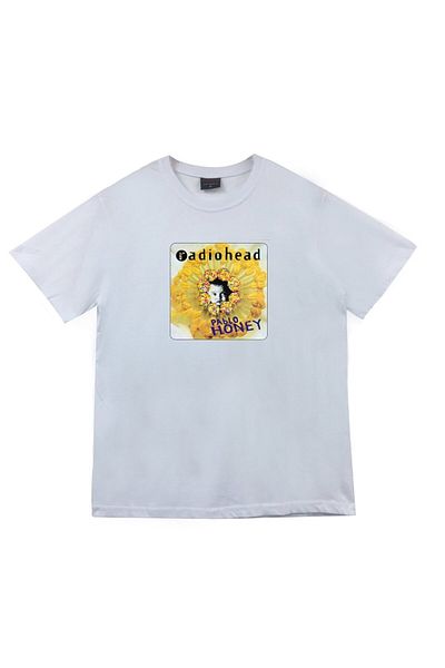fame-stoned Μπλουζάκι με στάμπα Radiohead Unisex 100% βαμβακερό λευκό