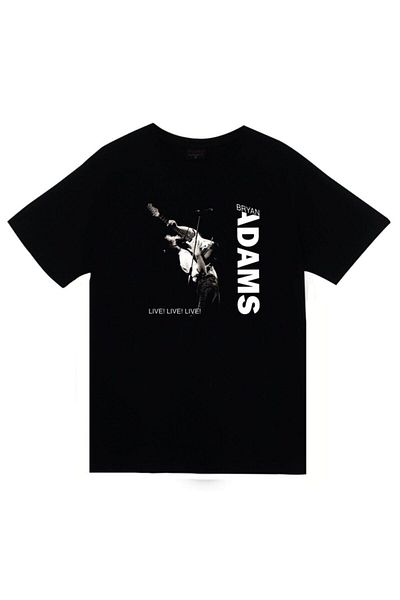 fame-stoned Tricou negru unisex 100% bumbac cu imprimeu Bryan Adams