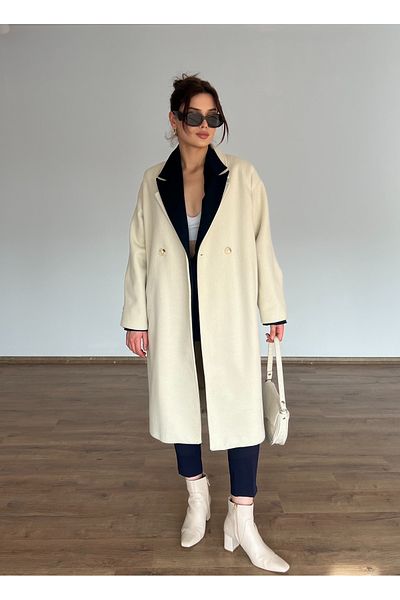 Nesil Oversize Coat with Pleated Sleeves and Buttons