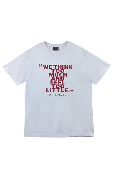 fame-stoned Μπλουζάκι Unisex White Charlie Chaplin Printed