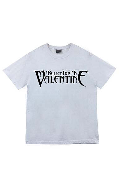 fame-stoned Bullet For My Valentine Printed Unisex 100% βαμβακερό λευκό μπλουζάκι