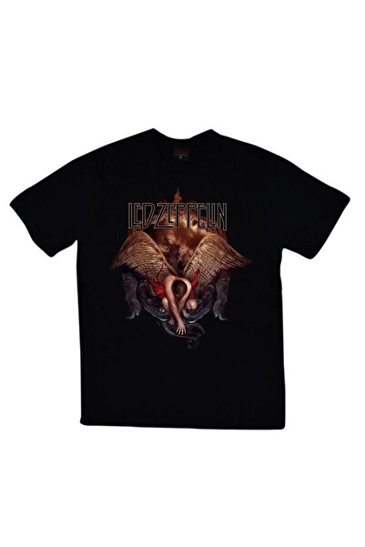 fame-stoned Led Zeppelin Štampano Unisex 100% pamuk Crna T-shirt