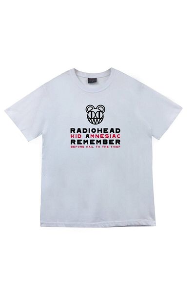 fame-stoned Μπλουζάκι Radiohead Printed Unisex Λευκό 100% Βαμβάκι