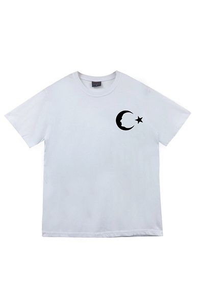 fame-stoned Μπλουζάκι Gazi Mustafa Kemal Atatürk με στάμπα Unisex 100% βαμβακερό λευκό