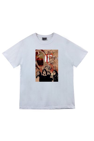 fame-stoned Μπλουζάκι με στάμπα Pink Floyd Unisex 100% βαμβακερό λευκό