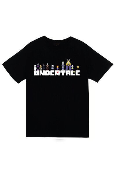 fame-stoned Μπλουζάκι Undertale Printed Unisex 100% βαμβακερό μαύρο