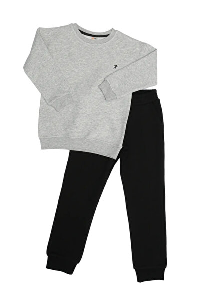Hvc ticaret Boys Tracksuit Set 2-Piece Set Long Sleeve Crew Neck Solid Black ...