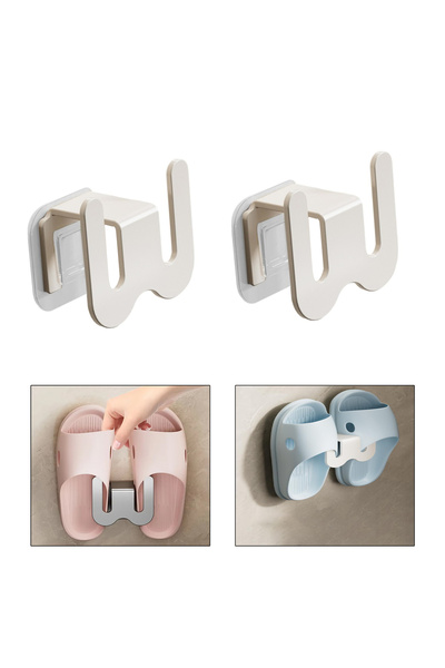 Microcase Duvara Monte Yapışkanlı Metal Terlik Askılığı Çok Fonksiyonlu Porta...