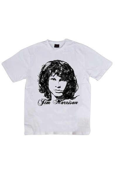 fame-stoned The Doors Printed Unisex 100% βαμβακερό λευκό μπλουζάκι