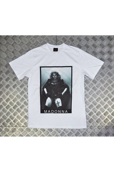 fame-stoned Unisex White Madonna Printed T-shirt