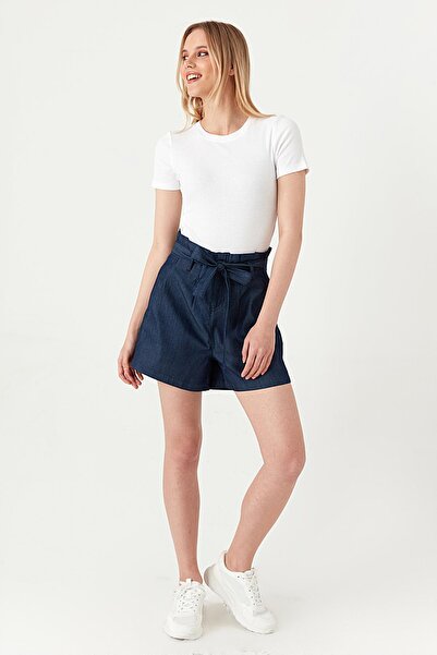 Select Moda Γυναικείο Μίνι Τζιν Σορτς με Ζώνη