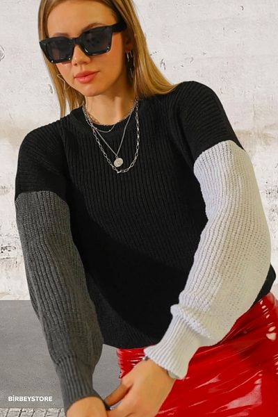 BİRBEYSTORE Πολύχρωμο μοντέλο πουλόβερ γυναικεία πλεκτά