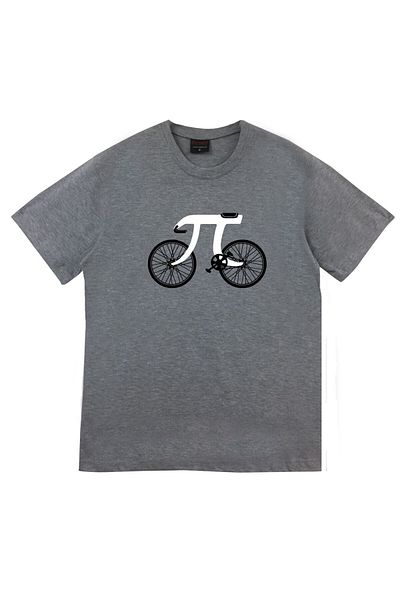 fame-stoned Μπλουζάκι Unisex Grey Pi Bike με στάμπα