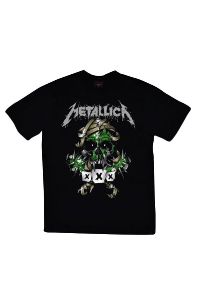 fame-stoned Tricou negru unisex cu imprimeu Metallica 100% bumbac