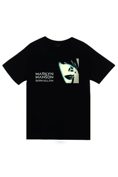fame-stoned Marilyn Manson Štampano Unisex 100% pamuk Crna T-shirt