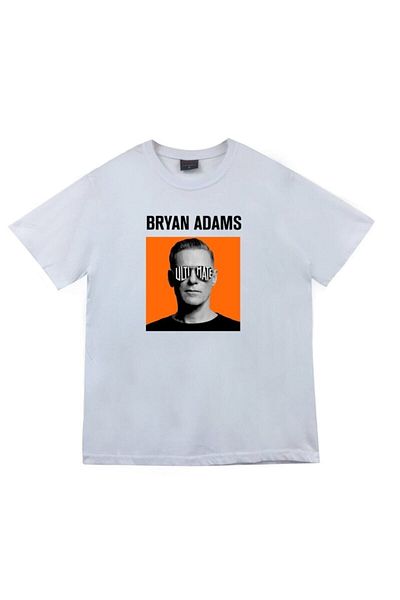 fame-stoned Tricou alb unisex 100% bumbac cu imprimeu Bryan Adams