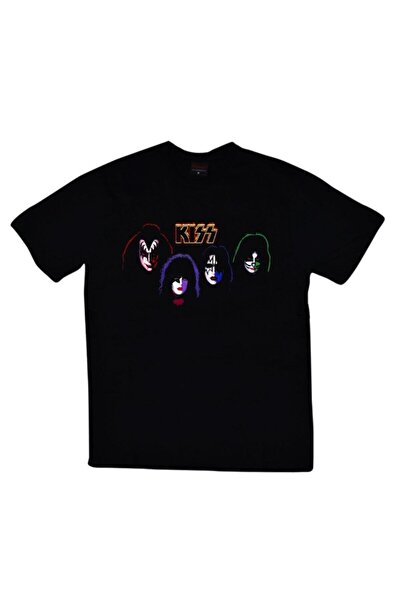 fame-stoned Poljubac Štampano Unisex 100% pamuk Crna T-shirt