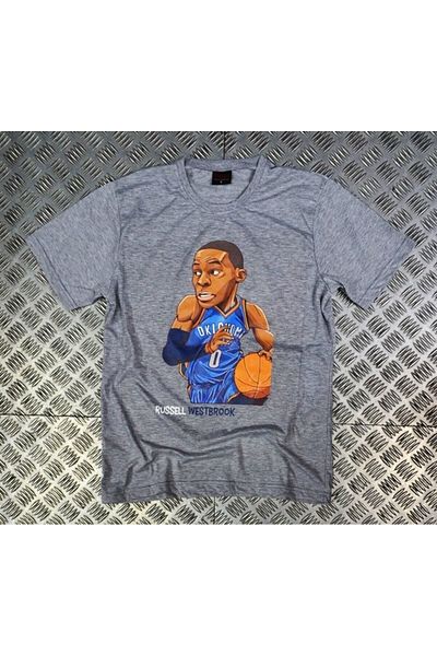 fame-stoned Μπλουζάκι Unisex Grey Oklahoma Russell Westbrook με στάμπα