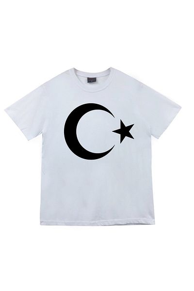 fame-stoned Μπλουζάκι Unisex White Crescent Star με στάμπα