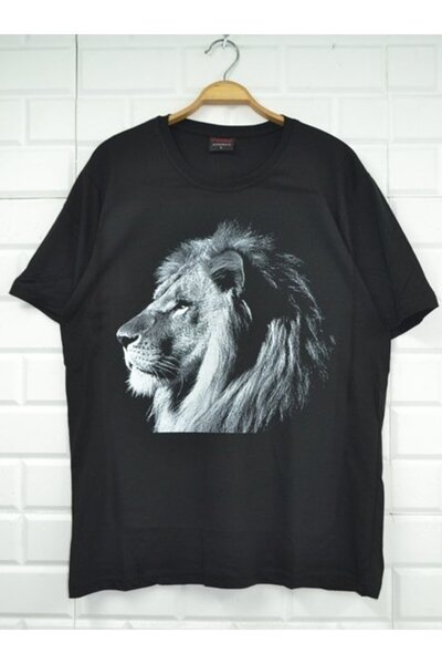 fame-stoned Unisex crni lav Štampano T-shirt