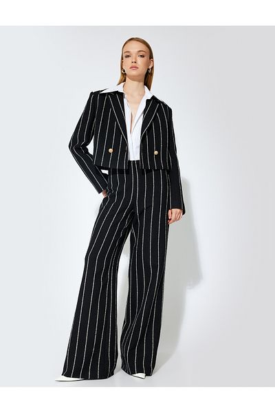 Koton X Sibil Çetinkaya - Wide Leg Pants Loose Fit