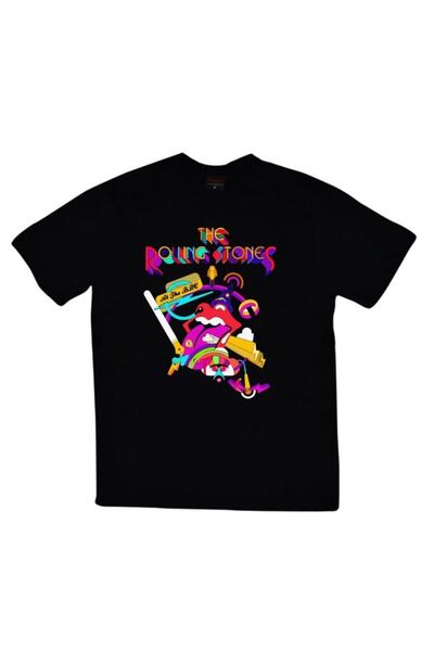 fame-stoned The Rolling Stones Štampano Unisex 100% pamuk Crna T-shirt