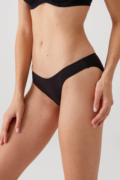 Viuma Women's Black 3-Piece Economical Pack V203023 No Show Non-Marking Cotton Basic Brief Panties