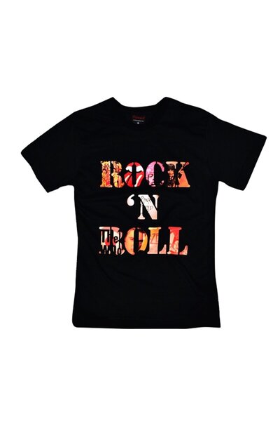 fame-stoned Rok i rol Štampano unisex 100% pamuk crna T-shirt