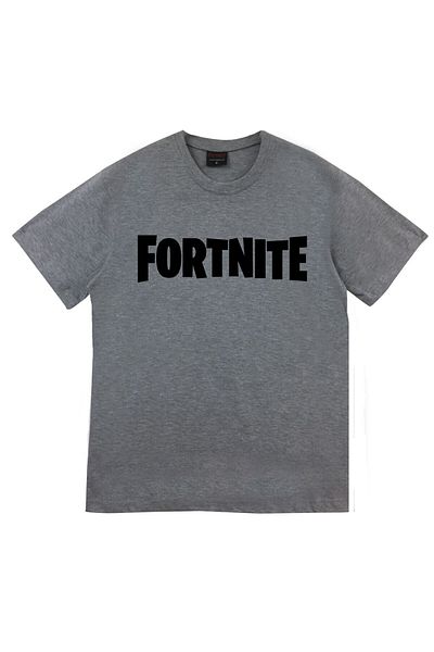 fame-stoned Μπλουζάκι Fortnite Printed Unisex 100% Cotton Grey