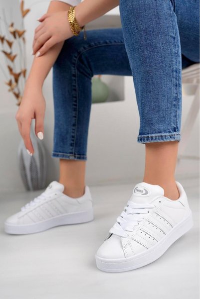homiro Unisex Classic Lace-Up Orthopedic Sports Sneaker Shoes-White