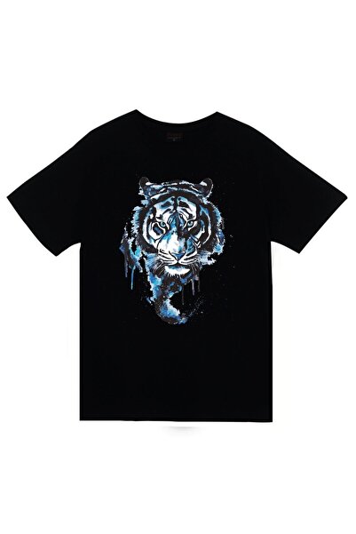 fame-stoned Kaplan Štampano Unisex 100% pamuk Crna T-shirt