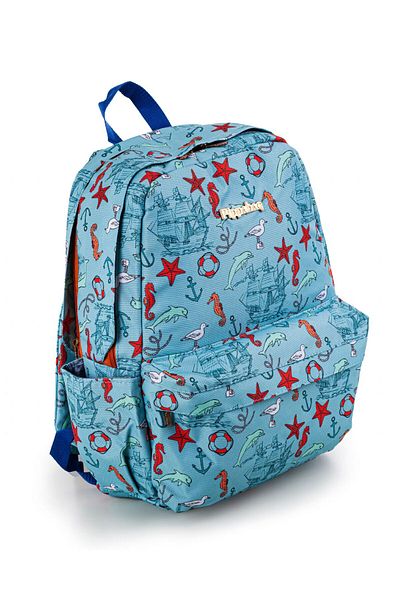 Pippa Sea Three Compartment Turquoise School and Casual Backpack