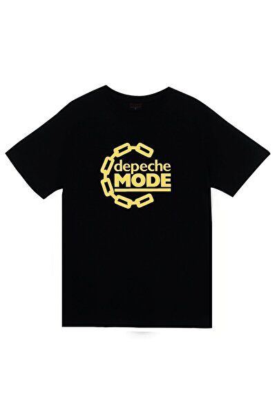 fame-stoned Tricou negru unisex cu imprimeu Depeche Mode, 100% bumbac