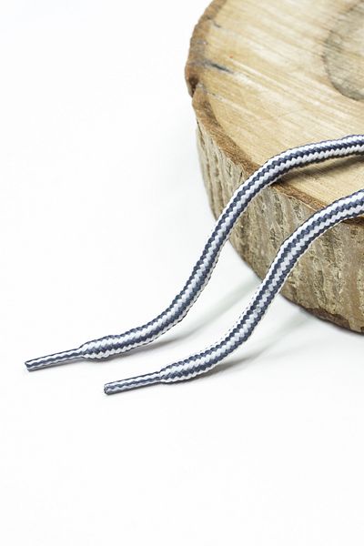 Dokubağ 120 cm White Line Pattern Round Outdoor & Boots & Sports Shoelaces - 1 Pair